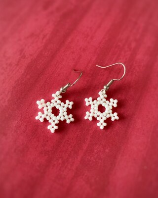 Snowflake earrings, Christmas jewelry for mom, Christmas gifts for her,  stocking stuffers for women, gifts under 10 dollars